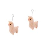 Abaodam 2 Alpaka Kolye Hayvan Anahtarlıklar Alpaka Süsler Alpaka Oyuncak Sevimli Hayvan Süsleri Kawaii Anahtarlık Koyun Anahtarlık Çanta Kolye Anahtarlık Peluş Alpaka Kısa Peluş