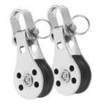 Abaodam 2pcs Paslanmaz Çelik Kasnak Blokları Naylon Marine Runner Çubukluk Donanımı Tekne Aksesuarları Kayak Uygulamaları Ve Açık Hava Aktiviteleri