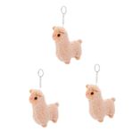 Abaodam 3 Alpaka Kolye Koyun Anahtarlık Sevimli Hayvan Süsleri Kawaii Anahtarlık Hayvan Anahtarlıklar Çanta Kolye Anahtarlık Alpaka Oyuncak Alpaka Süsler Peluş Alpaka Kısa Peluş