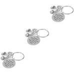 Abaodam 3 Parça Anahtarlık Kadınlar Için Araba Bling Aksesuarları Boks Kadınlar Için Paslanmaz Çelik Takı Teşekkürler Hediye Paslanmaz Çelik Kolye Alaşım Mini Özlemek Araba Anahtarı