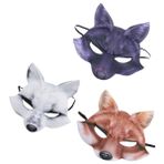 Abaodam 3 Parça Cadılar Bayramı tilki maskesi halloween hallowen kostüm partisi dekoru hayvan tilki maskesi hayvanlar Yüz maskeleri yeni maske cosplay maske süsleme makyaj yapmak süslemek