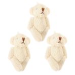 Abaodam 3 Parça Inci Kadife Bebek Oyuncaklar Ayı Peluş Doldurulmuş Giyim Malzemeleri Zanaat Projeleri Yapma Şapka Dekoru Giyim Dekoru Giyim Süslüyor Kendin Yap Süsleme Pp Pamuk Beige