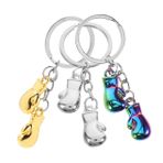 Abaodam 3pcs Boks Eldiven Anahtarlık Erkekler İçin Gerçekçi Mini Boks Eldiven Kolye Boks Aşıkları İçin Mevcut Spor Salonları Ve Fitness Meraklıları Araba Anahtarları Ve Çanta Takımları