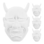 Abaodam 4 Oni Maskesi Prajna Maskesi Japon Maskesi DIY Boyanabilir Boş Beyaz Japon Hannya Kabuki Maskesi Iblis Hannya Cosplay Karakter Maskeleri Parti Kostümü
