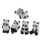 Abaodam 5 Adet Mikro Peyzaj Pandası Karanlıkta Parlayan Mini Panda Aydınlık Mini Panda Mikro Peyzaj Aksesuarları Panda Kaban Minyatür Bahçe Pandaları Hayvan Reçine Kolye 3 Boyutlu