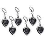 Abaodam 6 Adet Moda Mini Kalp Fotoğraf Çerçevesi Anahtarlık Çiftler İçin Fotoğraf Eklentisi Anahtarlık Metal Malzeme
