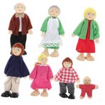 Abaodam 7 Adet oyuncak bebek oyuncak Oyun deneyimini geliştiren oyuncaklar Çocukların dikkatini çeken oyuncaklar ahşap oyuncak aile rol yapma oyunu figürleri oyuncak ev halkı Odun