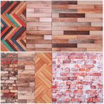 Abaodam 7 Levhalar Dollhouse Minyatür Duvar Kağıdı Duvar Çıkartmaları Dollhouse Döşeme Tahtaları Minyatürler Bebek Evi Zemin Kağıt Kiremit Döşeme Kağıt Parlak Karton Levha DIY Dekorasyon