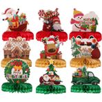 Abaodam 9 Adet Vintage Noel Süslemeleri Noel Masa Kaban Noel Ağacı Masa Dekorasyonu Noel Baba Masa Üstü Yılbaşı Partisi Dekoratif Sahne Noel Süsü Masaüstü Parti Malzemeleri 3 Boyutlu Kağıt