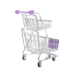 Abaodam Bebekler Için Trolly Arabası Çift Katmanlı Mini Atma Arabası Oyuncak Süpermarket Arabası Küçük Alışveriş Arabası Ev Masaüstü Dekoru