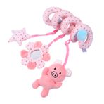Abaodam etrafında beşik oyuncak el arabası kolye bebek kısa peluş pembe