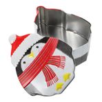 Abaodam Metal Penguen Kurabiye Teneke Kutu Kapağı Noel İkramları Kavanozu Dekoratif Noel Kapları Erkek Ve Kızlar İçin