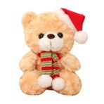 Abaodam Noel Ayısı Sevimli Doldurulmuş Hayvan Noel Baba Ayı Peluş Noel Kutup Ayısı Doldurulmuş Hayvan Noel Baba Şapkası Noel Peluş Ayı Noel Ayı Oyuncak Küçük Ayı Bebek Pp Pamuk Dolgu