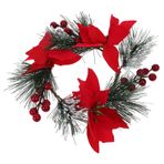 Abaodam Noel mum çelenk Noel süsleri yılbaşı ışıkları yapay çiçek çelenk dekoru dekoru konik mumlar mumluk kapı süsleri noel mum halkası mini Noel yüzüğü Aspir okaliptüs yüzük pvc