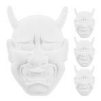Abaodam Oni Maskesi - Beyaz Prajna Maskesi DIY Boyanabilir Boş Japon Hannya Kabuki Maskesi Kötü Iblis Canavar Kabuki Maskesi Hannya Tam Yüz Kapatma 4