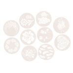 Abaodam Pasta Şablonları 10 Paket Yeniden Kullanılabilir Şeker Serpinti Şablonları Pişirme Kahve Süslemeleri Duvar Boyama Beyaz