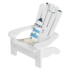 Abaodam plaj sandalyesi sahne kıyı Kum sepet kiti ahşap sandalye plaj süslemeleri Minyatür sandalye Küçük sandalye Doll ev eşyası mini şezlong küçük süs mini sandalye modeli beyaz