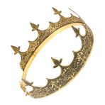 Abaodam taç tahtlar Kraliyet korona kronlar kral kostüm Sahne ve tiyatro aksesuarları Kral tiyatro aksesuarı doğum günü kralı erkekler için prens tacı balo kral tacı alaşım Golden