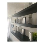ABAS Antrasit duvar rafı 3lü ( 50x14 cm )