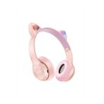 AbaTech S9 SAMSUNG - S10 - S20 - S20FE - S21 SAMSUNG UYUMLU P47M PEMBE KEDİLİ BLUETOOTH KABLOSUZ KULAKLIK