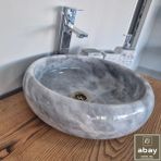 Abay Doğal Taş Afyon Gri Mermer Bombeli Lavabo