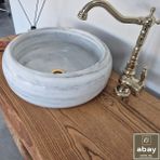 Abay Doğal Taş Marmara Gri Bombeli Mermer Lavabo