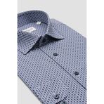 Abbate BB Club Oscar Poplin Pamuklu Slim Fit Bordo Klasik Yaka Erkek Desenli Gömlek
