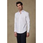 Abbate Donatello Non Iron Twill Pamuklu Slim Fit Beyaz Klasik Yaka Erkek Düz Gömlek - 2XL