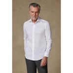 Abbate Fabio Non Iron Twill Pamuklu Comfort Fit Beyaz Klasik Yaka Erkek Düz Gömlek - 3XL