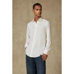 Abbate Lorenzo Jersey Viskon Karışımlı Comfort Fit Ekru Klasik Yaka Erkek Düz Gömlek - 2XL