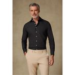 Abbate Sartoria Poplin Stretch Pamuk Karışımlı Slim Fit Siyah İtalyan Yaka Erkek Düz Gömlek Hediye Kutulu