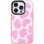 Abbery iPhone 15 Pro için kılıf, pembe inek desenli, inek lekeleri, şeffaf baskı, yumuşak, şeffaf, tasarımlı, silikon, darbeye dayanıklı, kauçuk, sevimli koruyucu kılıf, çizilmeye karşı dayanıklı,
