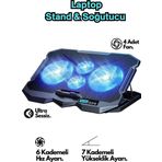 Abbruch 10''-17'' 4 Fanlı Işıklı Laptop Soğutucu Fan