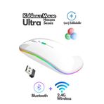 Abbruch Bluetooth Wireless Kablosuz Mouse Çift Modlu Usb 2.4g Şarj Edilebilir 800/1200/1600dpi Rgb Led