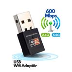 Abbruch Usb Wifi Adaptör 600 Mbps Dual Bant Wifi Alıcı Çevirici Dongle İnternet Alıcı Usb