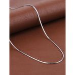 Abbsee 316L Çelik Yassı Kolye Sarp Kolyesi Snake Chain Erkek 2mm Ince Zincir Kolye - Gümüş - 50 cm