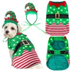 Abbylike 2 Adet Noel Köpek Giysileri Takım LED Noel Evcil Hayvan Kafa Bandı Köpek Kıyafeti Renkli LED Işıklı Köpek Kostümü Parti Tatili Küçük Orta Köpekler için Sevimli Noel Köpek Kostüm Aksesuarı