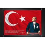 ABC 100X150 Dijital Baskı Atatürk Portreli Makam Panosu