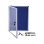ABC 50X70 Camekanlı Anahtarlı Apartman İlan Panosu Site Duyuru Panosu yesil