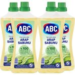 ABC Arap Sabunu 900 ml 4'lü Bitkisel Kaynaklı Doğal Temizlik ve Parlaklık Sağlar