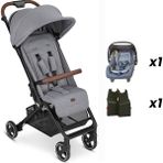 ABC Design Ping Tin - Kabin Boy Bebek Arabası Travel Set (Jixy Antrasit Ana Kucağı ile) - Silver Grey