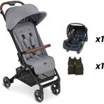 ABC Design Ping Tin - Kabin Boy Bebek Arabası Travel Set (Jixy Siyah Ana Kucağı ile) - Stone Grey