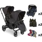 ABC Design Zoom Ink İkiz Bebek Arabası Travel Set (ABC Design İkiz Bebek Arabası + Jixy Siyah Ana Kucağı) - Black Siyah