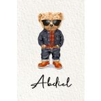 Abdiel: Cahier personnalisé avec prénom Abdiel | Cadeau d'anniversaire pour enfant, garçon, homme, copain ... | Nounours | 110 pages lignée, Petit Format 6x9 pouces (15,24 x 22,86 cm)