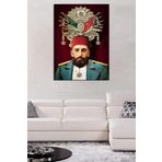Abdülhamid Han Kanvas Tablo. Osmanlı Arması Duvar Tablosu. Abdülhamit Han, Osmanlı padişahları, Tuğrası, Türk Devletleri, Manzara Duvar Panoları (70x100 cm)