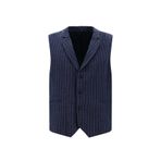 Abdullah Kiğılı Slim Fit Dar Kesim Yünlü Çizgili Kruvaze Klasik Yelek