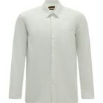 Abdullah Kiğılı Uzun Kol Desenli Cepli Pamuk Klasik Non Iron Gömlek - 2XL - Beyaz