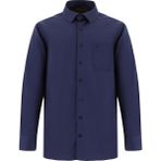 Abdullah Kiğılı Uzun Kol Non Iron Saten Klasik Pamuk Gömlek - Koyu Lacivert - 2XL