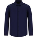Abdullah Kiğılı Uzun Kol Slim Fit Dar Kesim Klasik Non Iron Saten Pamuk Gömlek - Koyu Lacivert - XS