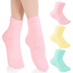Abeillo 3 çift aloe çorap nemlendirici spa çorap uyku bulanık çorap kuru ayaklar gecede kaymaz mercan polar losyon çorap kadın spa pedikür ayak bakım çorap kuru ayakları onarmak için, çatlak topuk